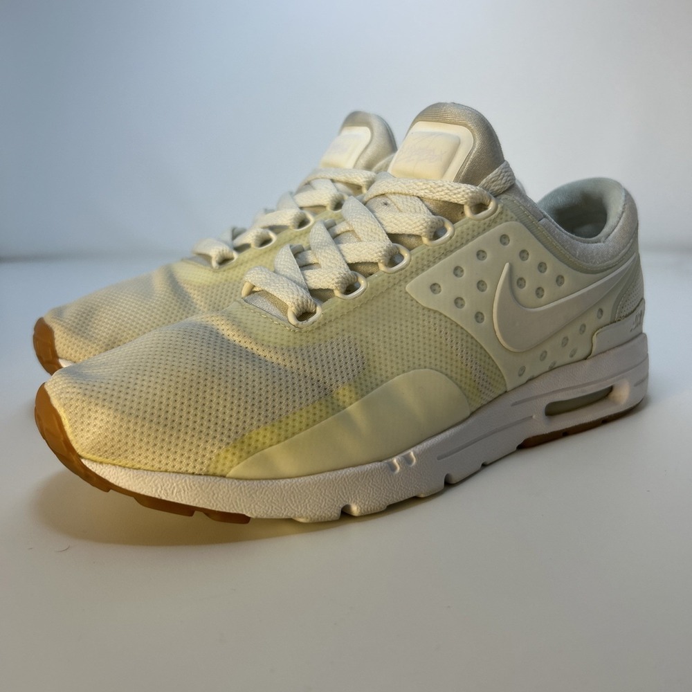 Nike Air Max Zero‎ Running Shoes, Women's Sz 7 White/Gum, Light Brown 857661-105